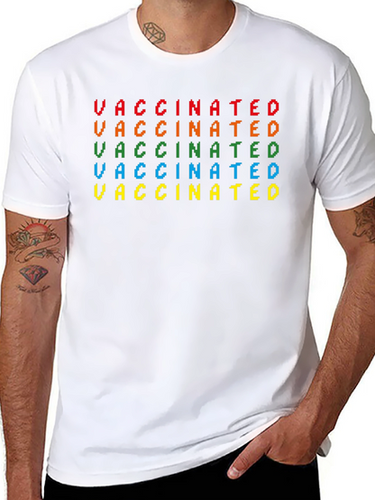 Vaccinated Pixel Art Graphic T-Shirt