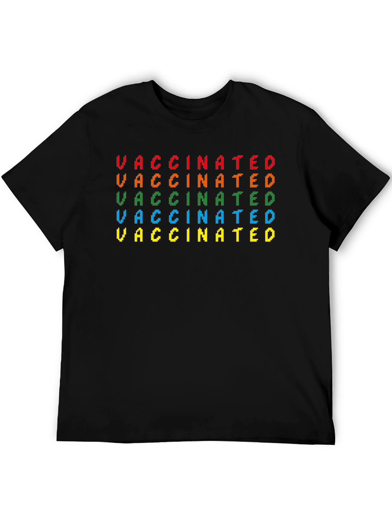 Vaccinated Pixel Art Graphic T-Shirt