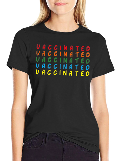 Vaccinated Pixel Art Graphic T-Shirt