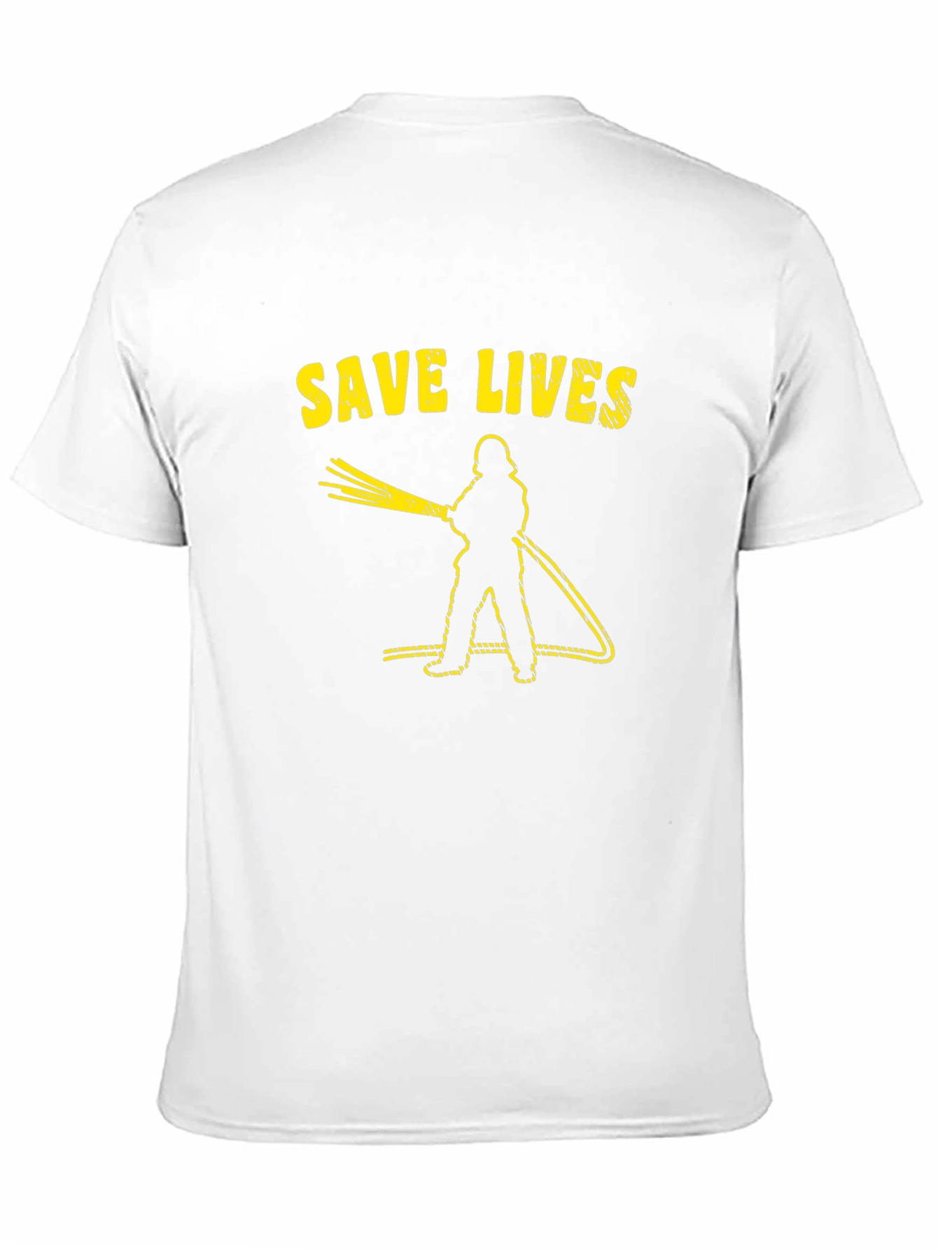 Save Lives Firefighter Graphic Tee - Black Cotton T-Shirt