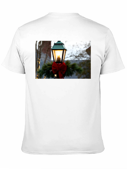 Holiday Light Post Graphic Tee - Festive Season Apparel