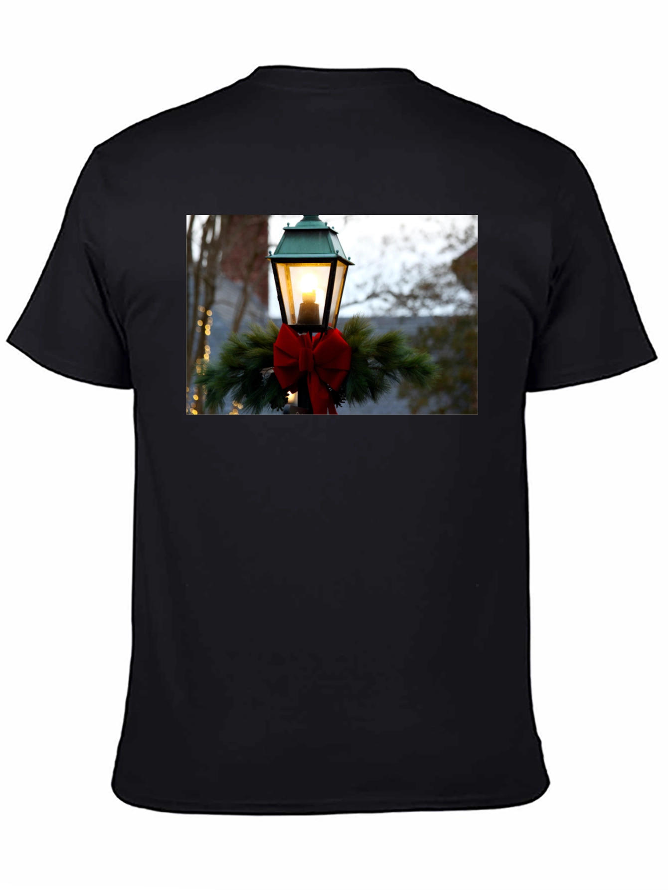 Holiday Light Post Graphic Tee - Festive Season Apparel