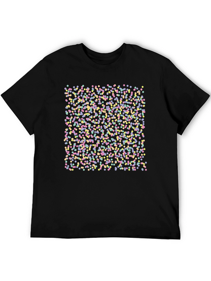 Confetti Dot Pattern Black T-Shirt