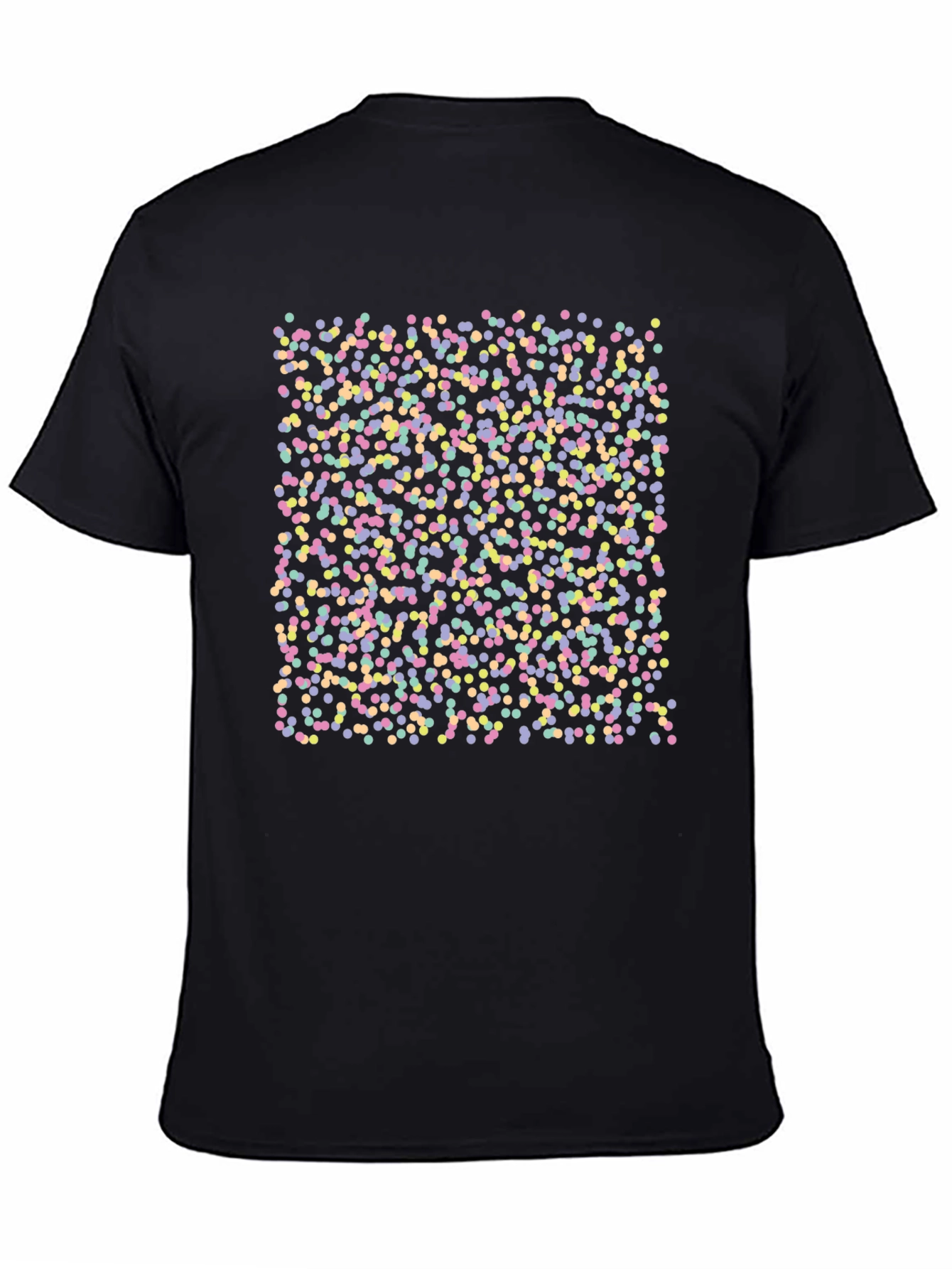 Confetti Dot Pattern Black T-Shirt