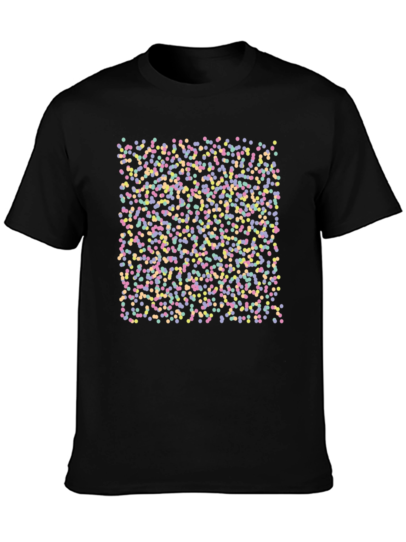 Confetti Dot Pattern Black T-Shirt