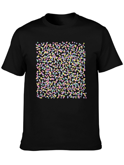 Confetti Dot Pattern Black T-Shirt