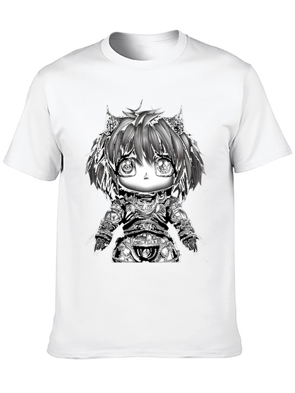 Anime Warrior Chibi Black T-Shirt