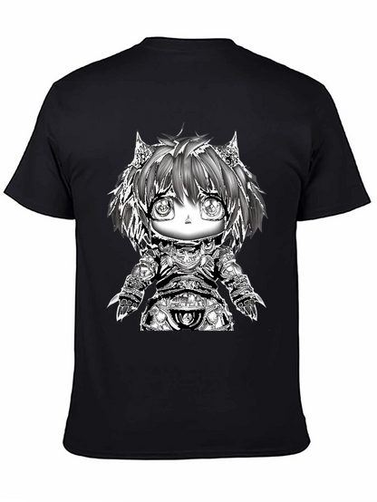 Anime Warrior Chibi Black T-Shirt