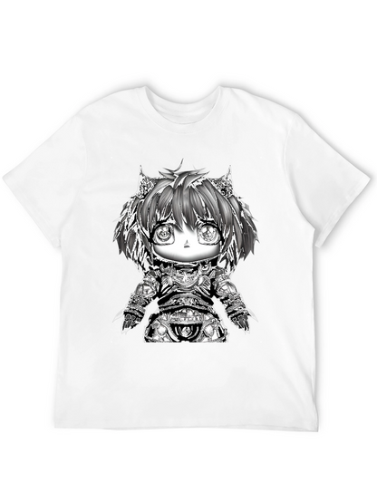 Anime Warrior Chibi Black T-Shirt