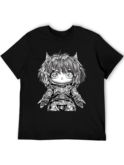 Anime Warrior Chibi Black T-Shirt