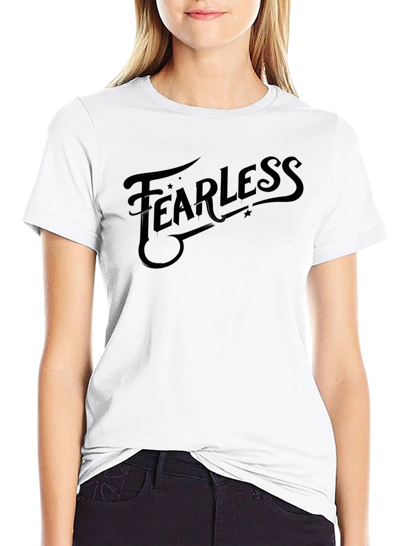 Fearless Black Graphic Tee - Stylish & Bold