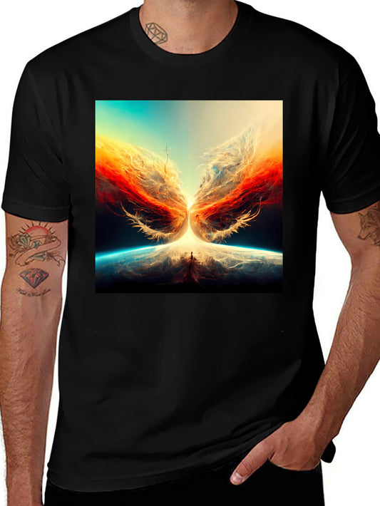 Abstract Phoenix Graphic Print Tee
