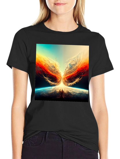 Abstract Phoenix Graphic Print Tee