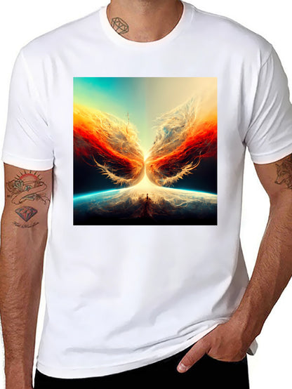 Abstract Phoenix Graphic Print Tee