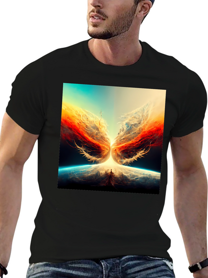Abstract Phoenix Graphic Print Tee