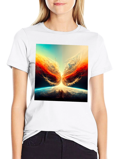 Abstract Phoenix Graphic Print Tee