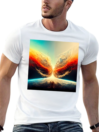 Abstract Phoenix Graphic Print Tee