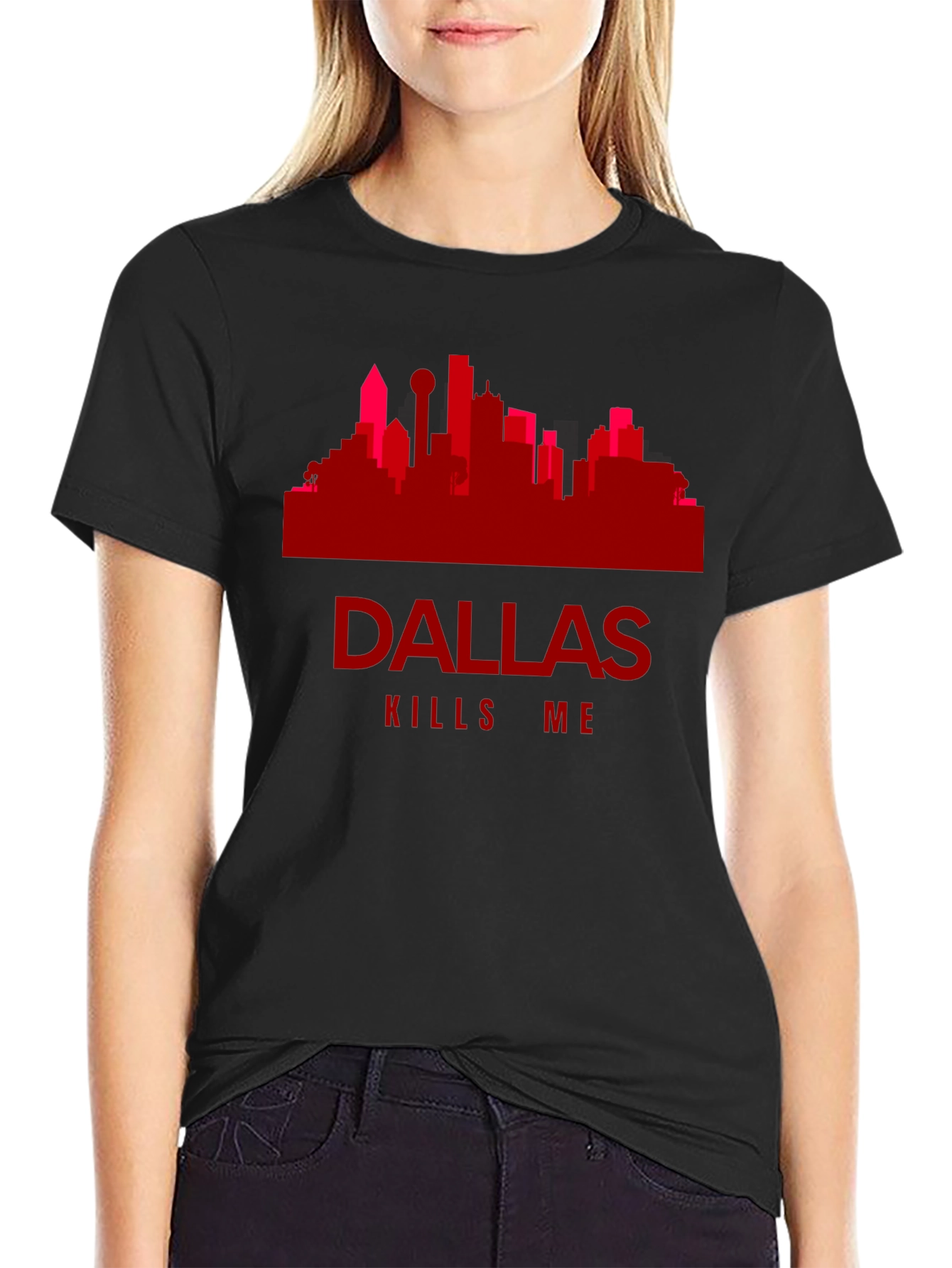 Dallas Kills Me Graphic Tee - Cityscape T-Shirt