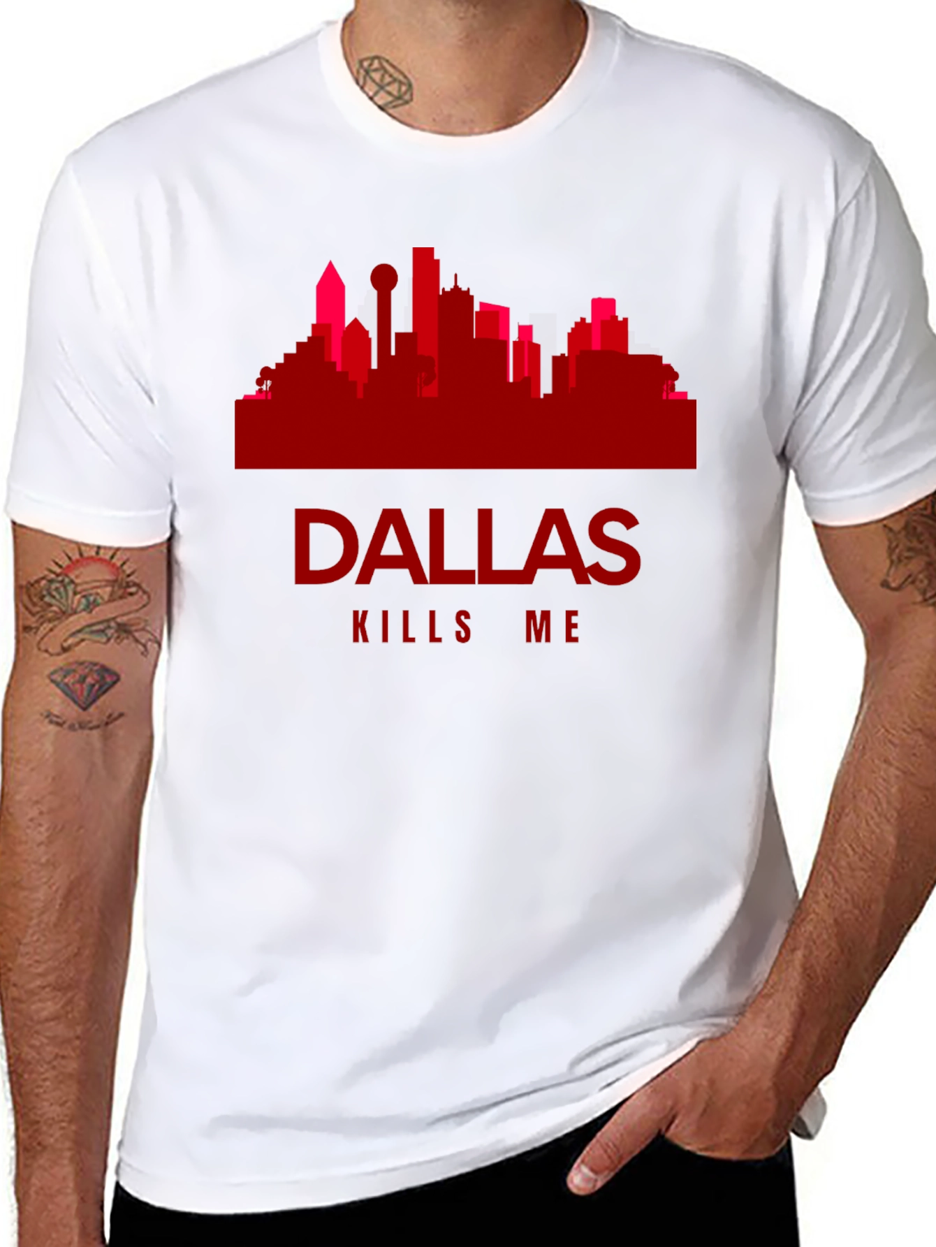 Dallas Kills Me Graphic Tee - Cityscape T-Shirt