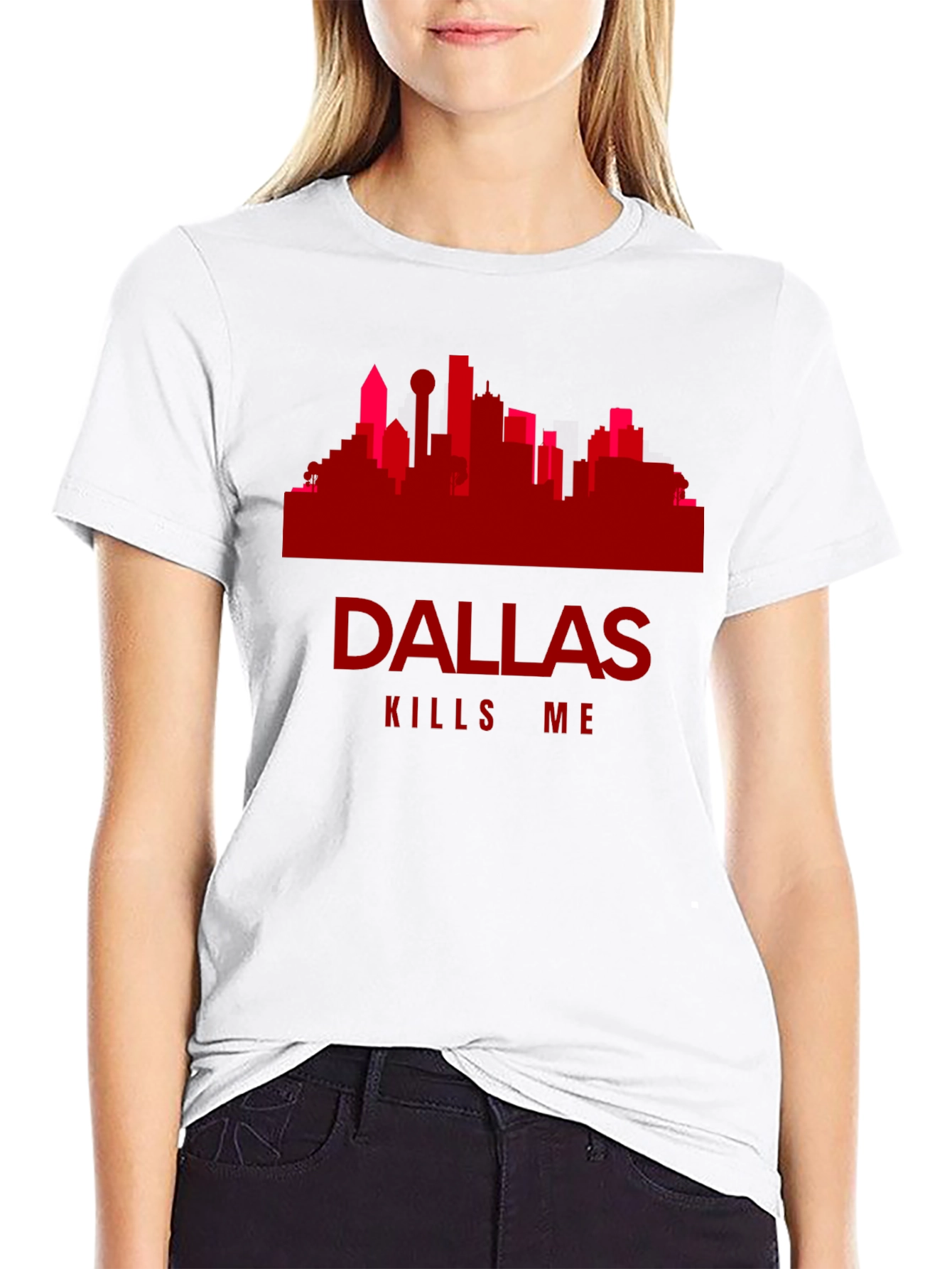 Dallas Kills Me Graphic Tee - Cityscape T-Shirt