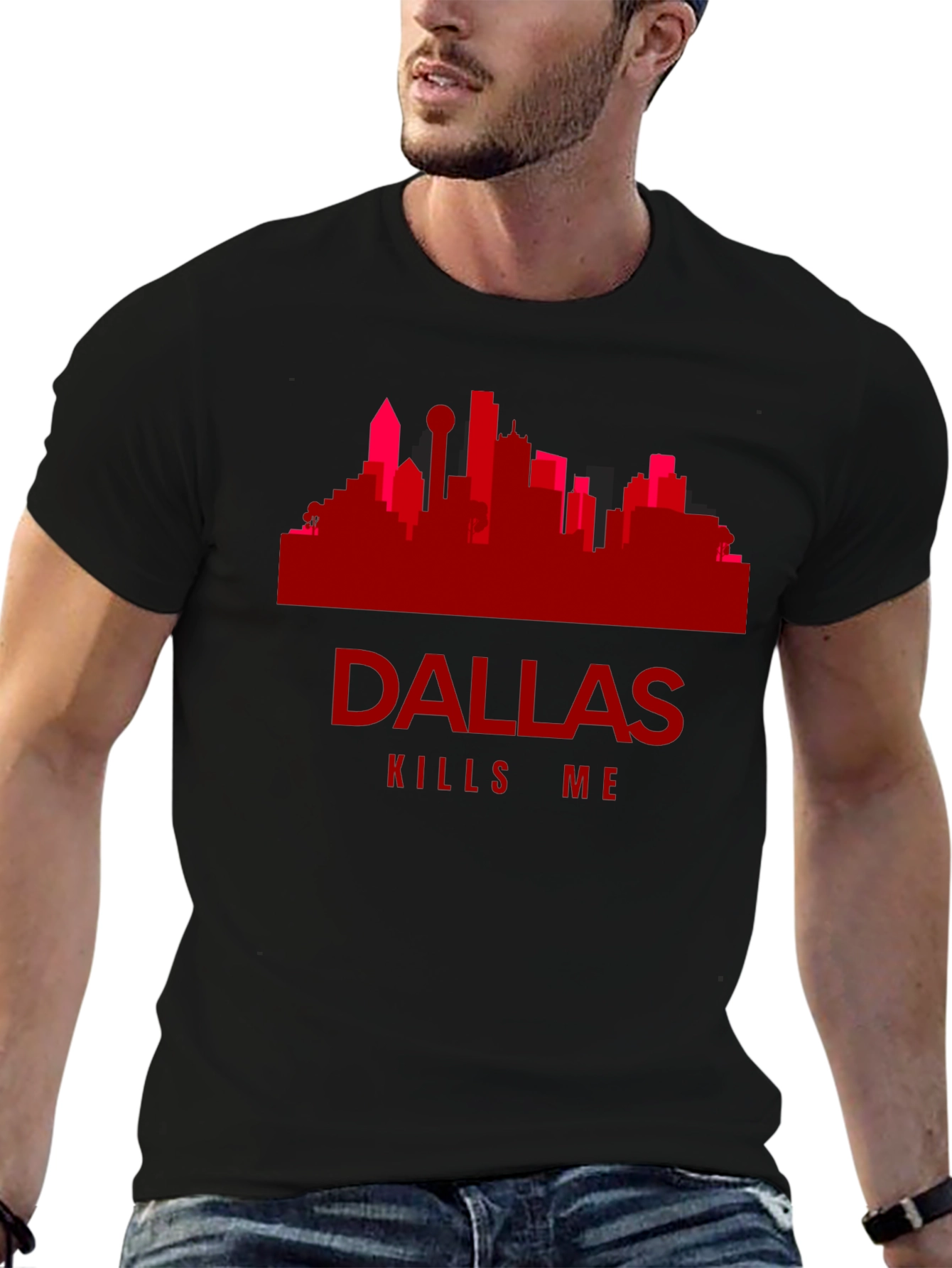 Dallas Kills Me Graphic Tee - Cityscape T-Shirt