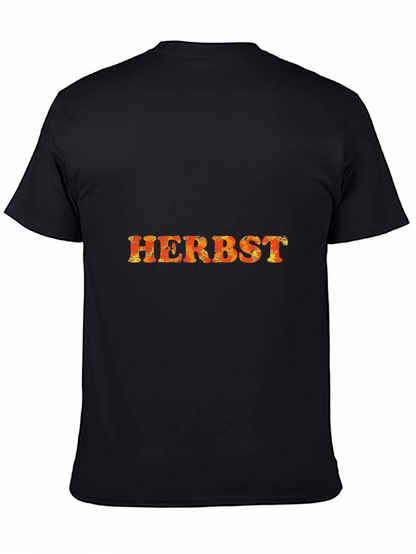 Herbst Graphic Tee - Black Cotton Blend T-Shirt