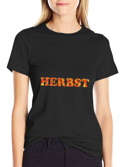 Herbst Graphic Tee - Black Cotton Blend T-Shirt