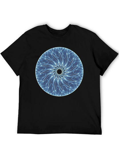 Abstract Circle Graphic Black T-Shirt