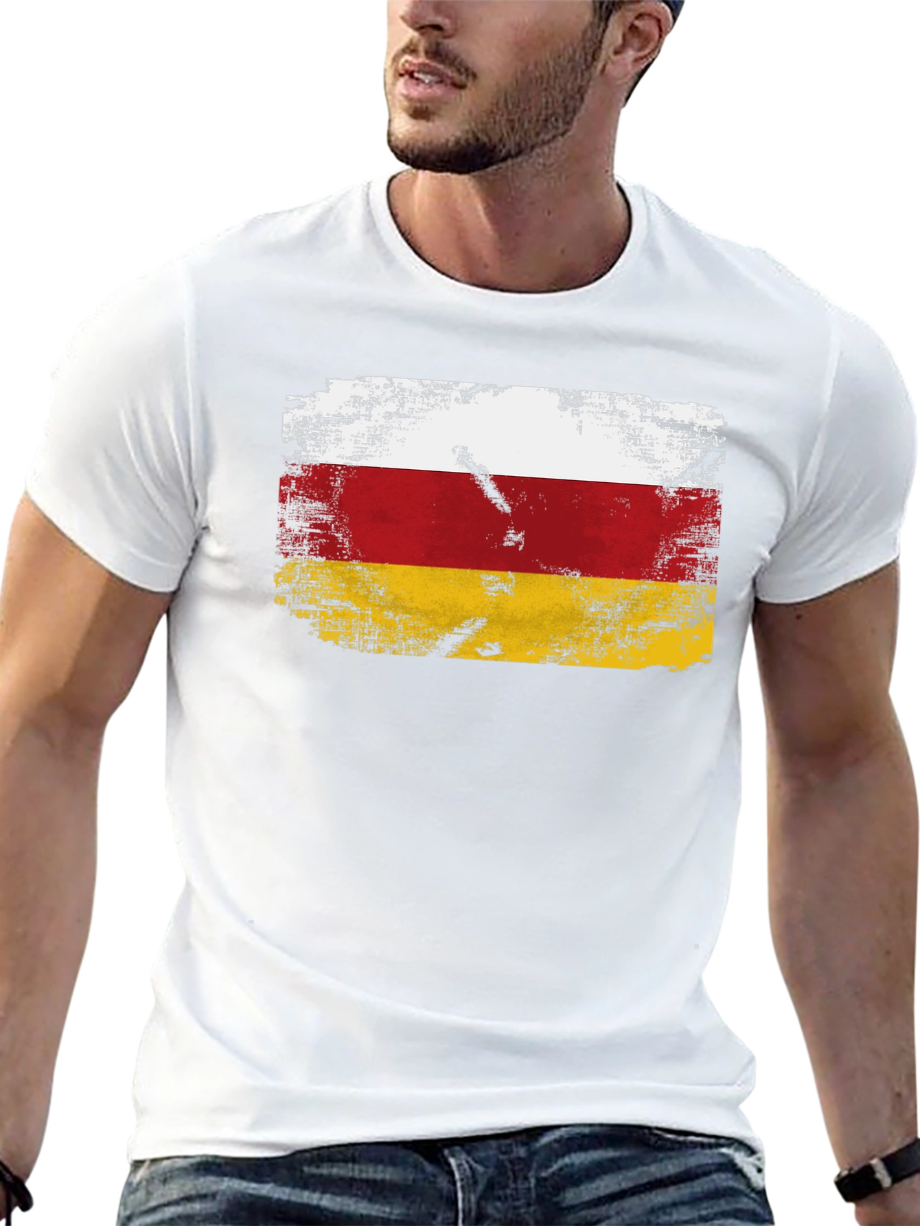 Ossetia Flag T-Shirt - Distressed Design