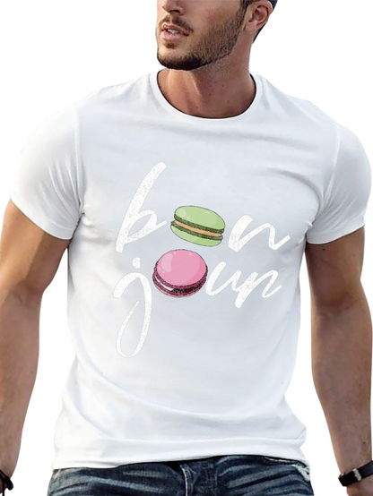 Bonjour Macarons T-Shirt - French Style