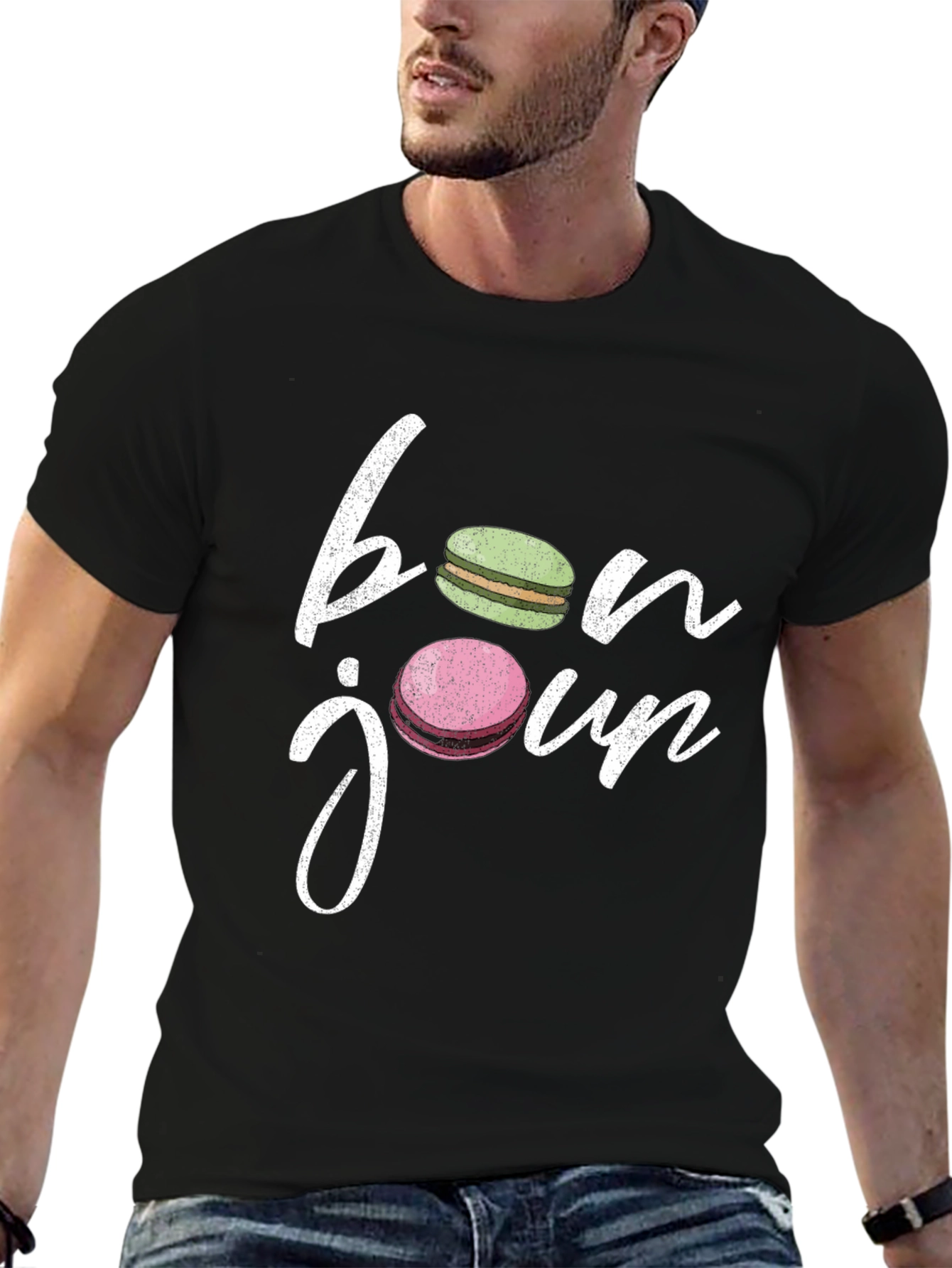Bonjour Macarons T-Shirt - French Style