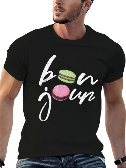Bonjour Macarons T-Shirt - French Style