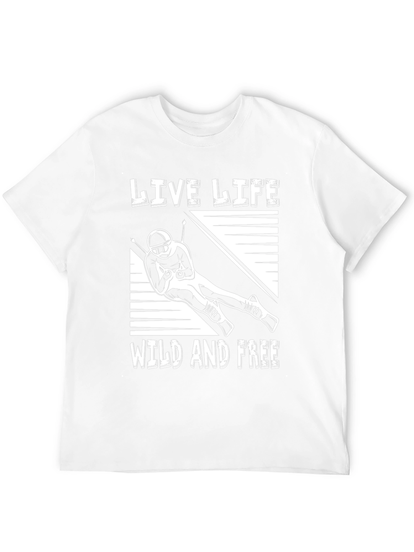 Live Life Wild and Free Skiing T-Shirt