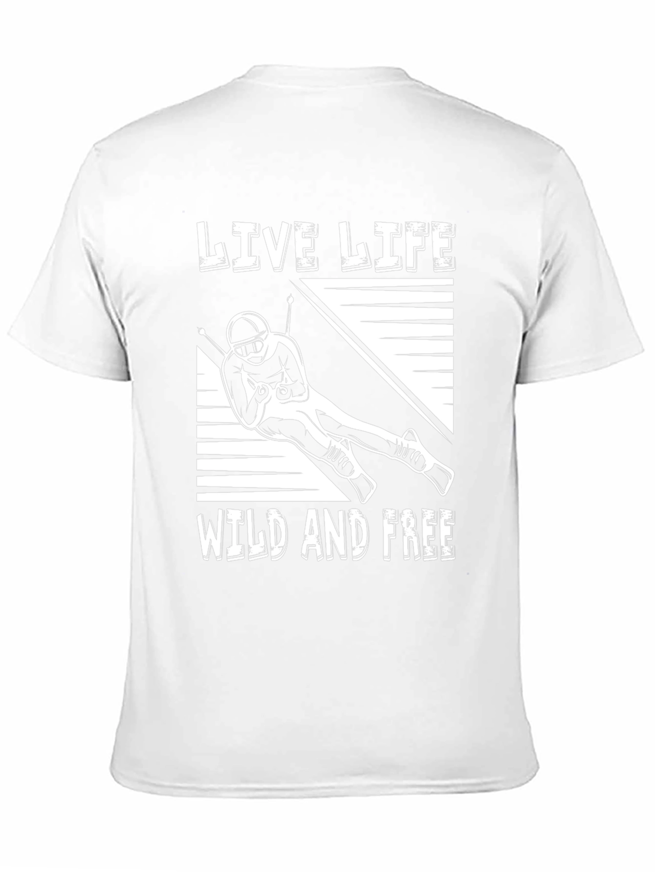 Live Life Wild and Free Skiing T-Shirt