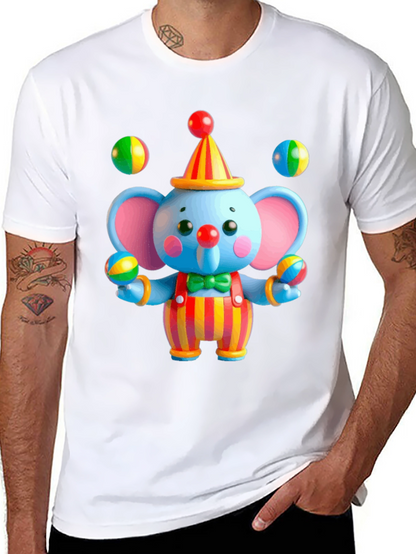 Clown Elephant Graphic T-Shirt