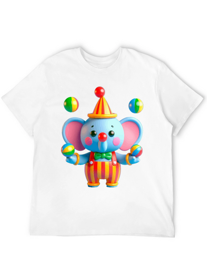 Clown Elephant Graphic T-Shirt