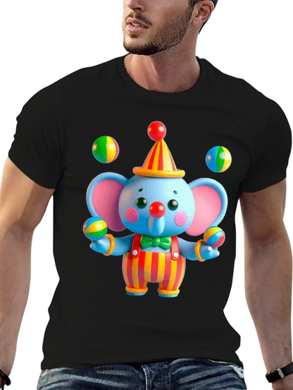 Clown Elephant Graphic T-Shirt