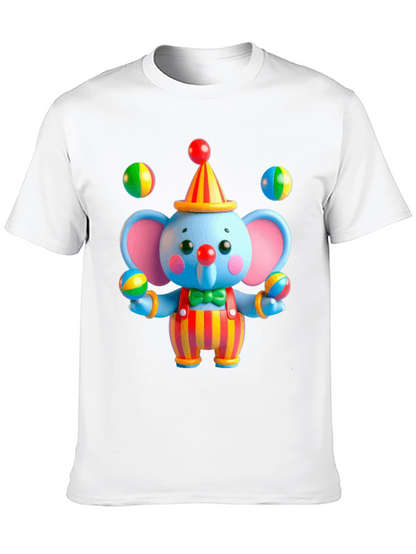 Clown Elephant Graphic T-Shirt