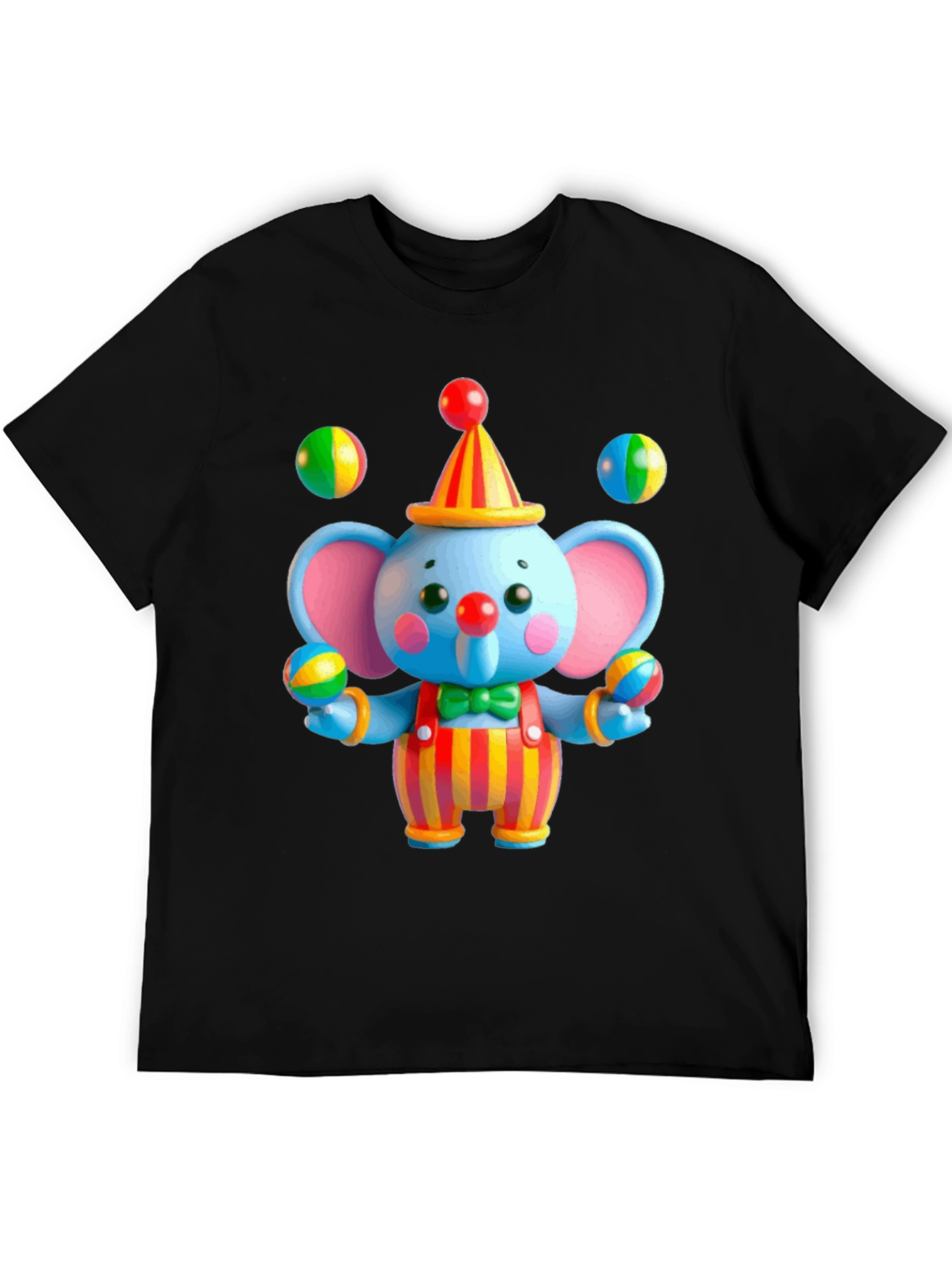 Clown Elephant Graphic T-Shirt