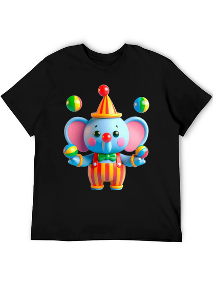 Clown Elephant Graphic T-Shirt