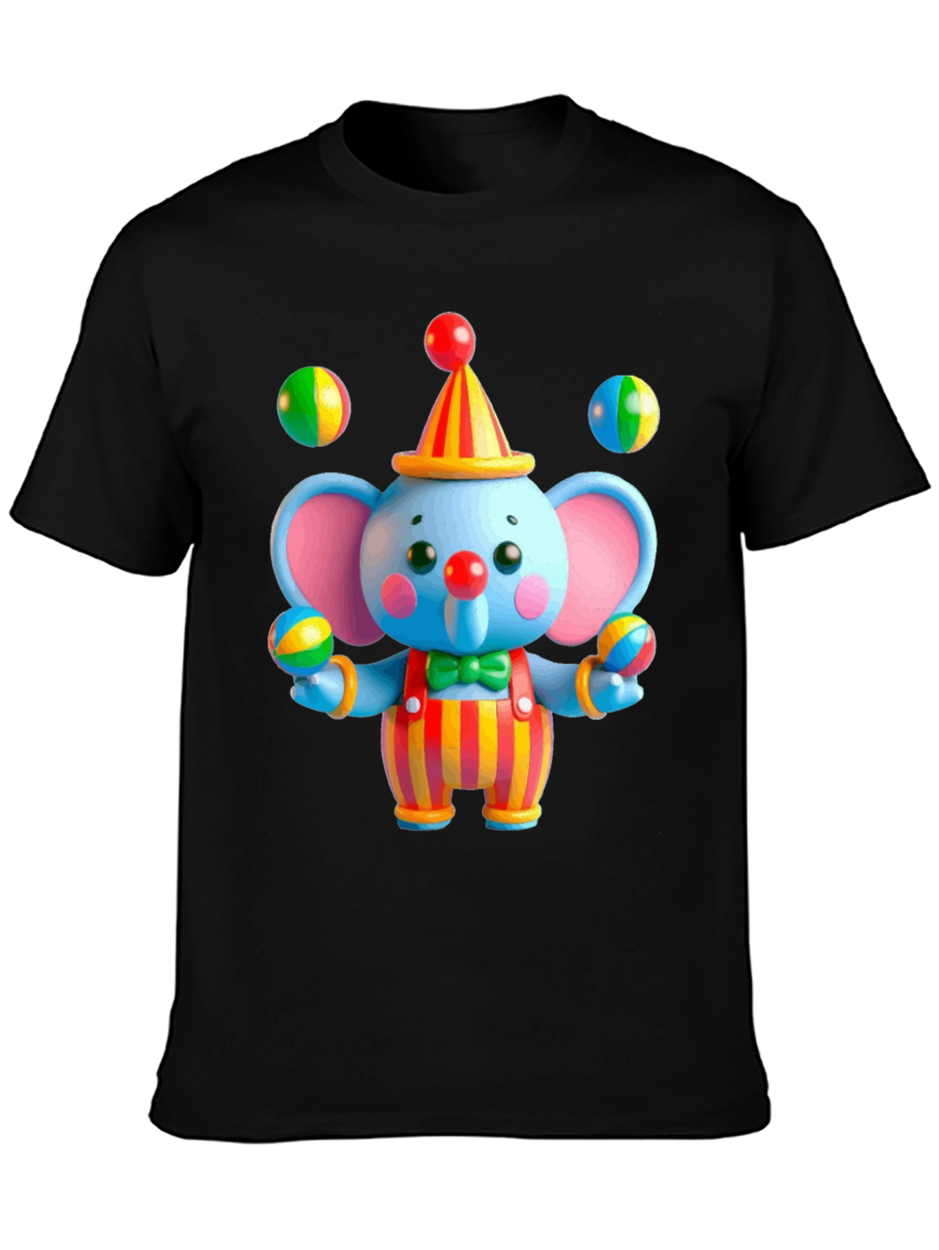 Clown Elephant Graphic T-Shirt