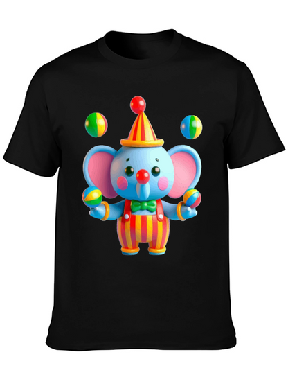 Clown Elephant Graphic T-Shirt