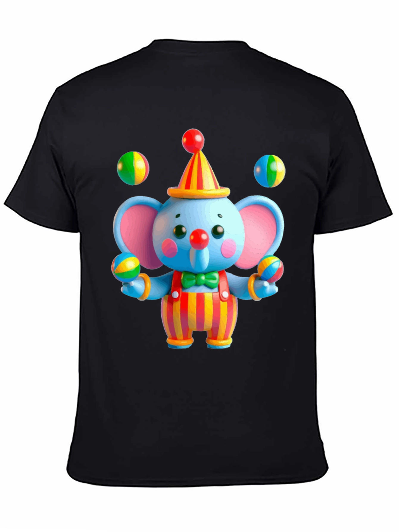 Clown Elephant Graphic T-Shirt