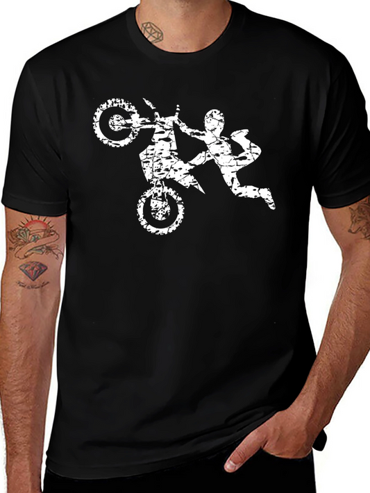 Motocross Stunt T-Shirt - Distressed Graphic Tee