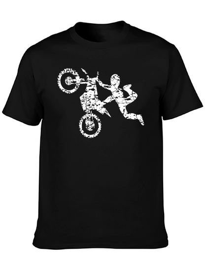 Motocross Stunt T-Shirt - Distressed Graphic Tee