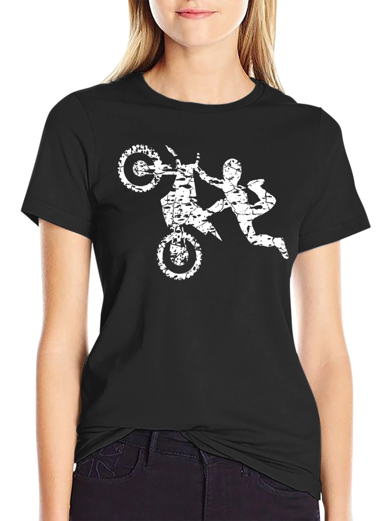 Motocross Stunt T-Shirt - Distressed Graphic Tee