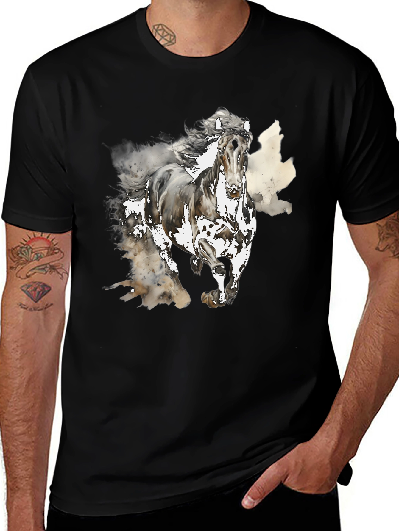 Horse Graphic Tee - Mens Black T-Shirt