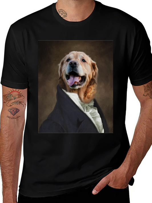 Dog Portrait T-Shirt - Canine Royalty Black Tee