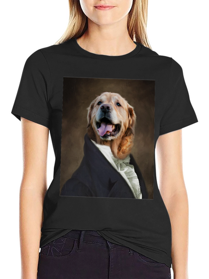 Dog Portrait T-Shirt - Canine Royalty Black Tee