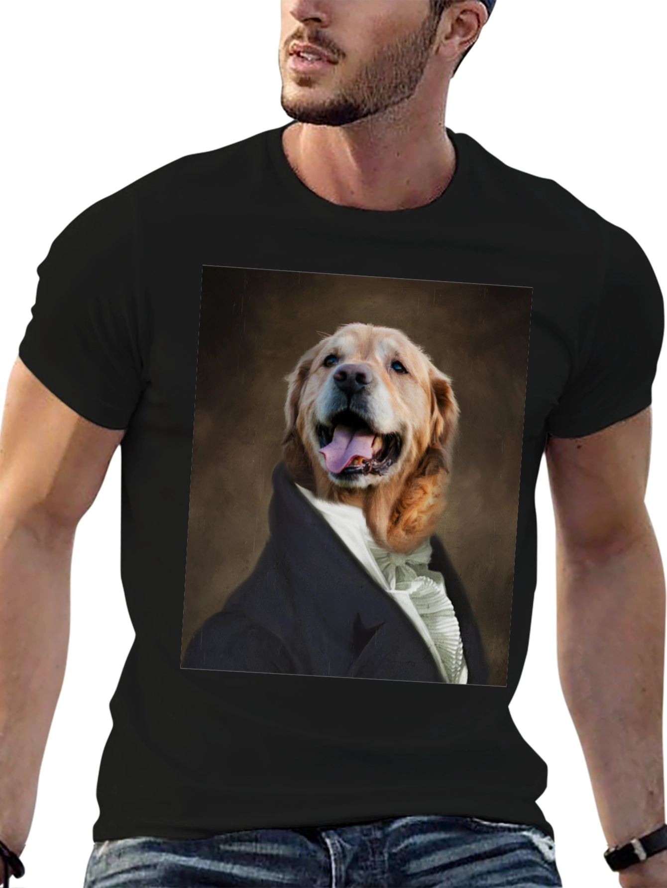Dog Portrait T-Shirt - Canine Royalty Black Tee